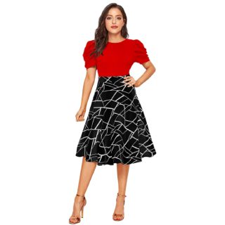 ILLI LONDON Women's A-LINE Knee Length Dress at Rs.799